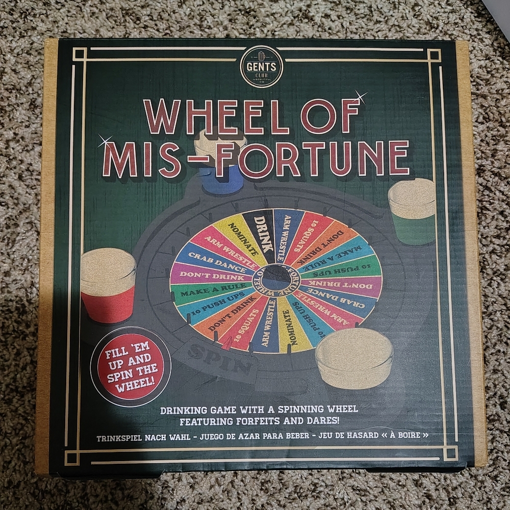 Gents Wheel of Mis-Fortune Game - Black and Gold